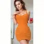 Orange Solid Micro Mini Dress