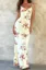 Cream Floral Spaghetti Straps Bodycon Dress