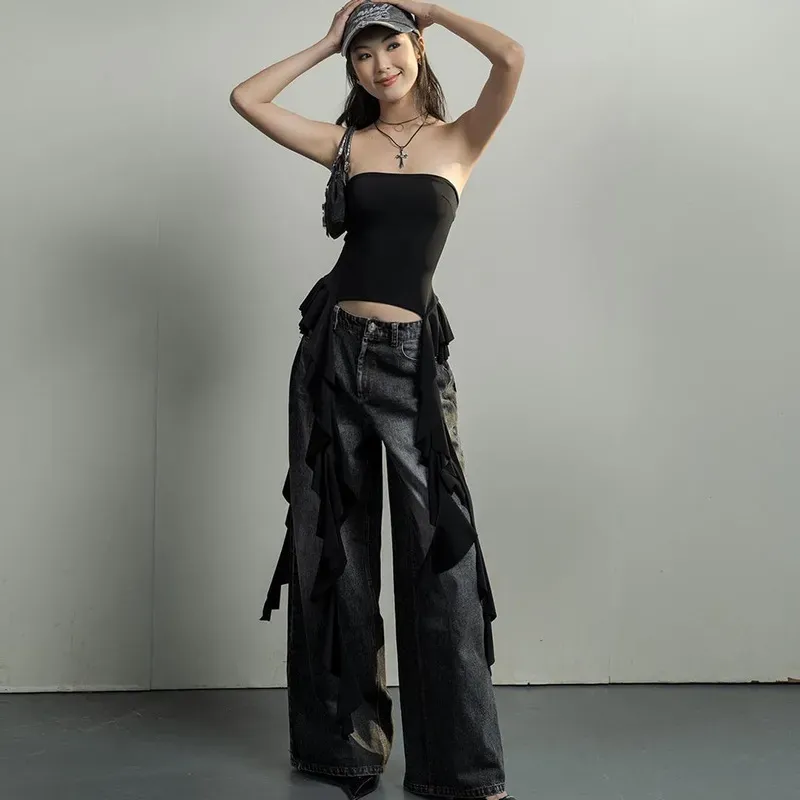 トップス Mew frill tops black andmary ANDMARY】Mew frill tops