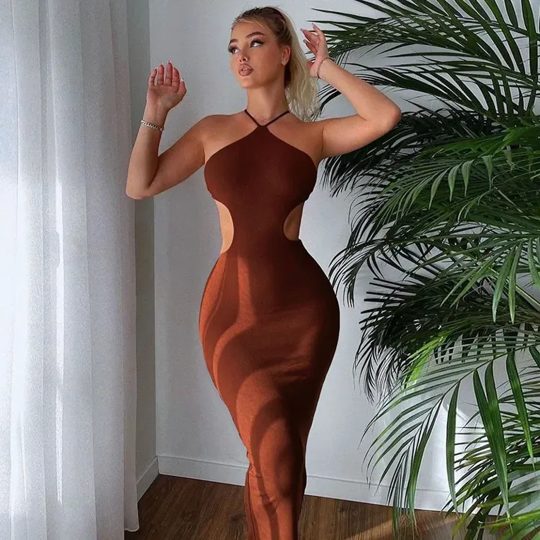 Side Cut-Out Midi Dress - Image 1