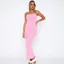 Light Pink Cut And Sew Detail Bodycon Dress