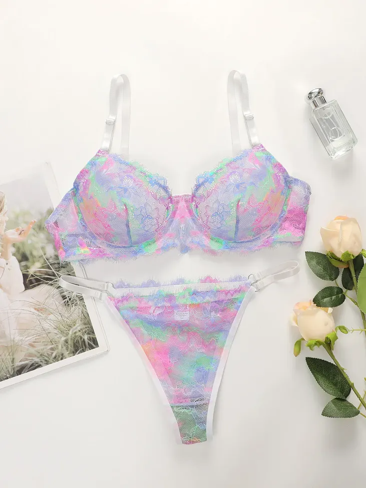 Multi Lace Half-Coverage wired Matching Set - Image 1