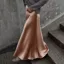 Light Brown High Waist Line Satin Skirt