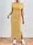 Yellow Striped Tshirt Maxi Dress