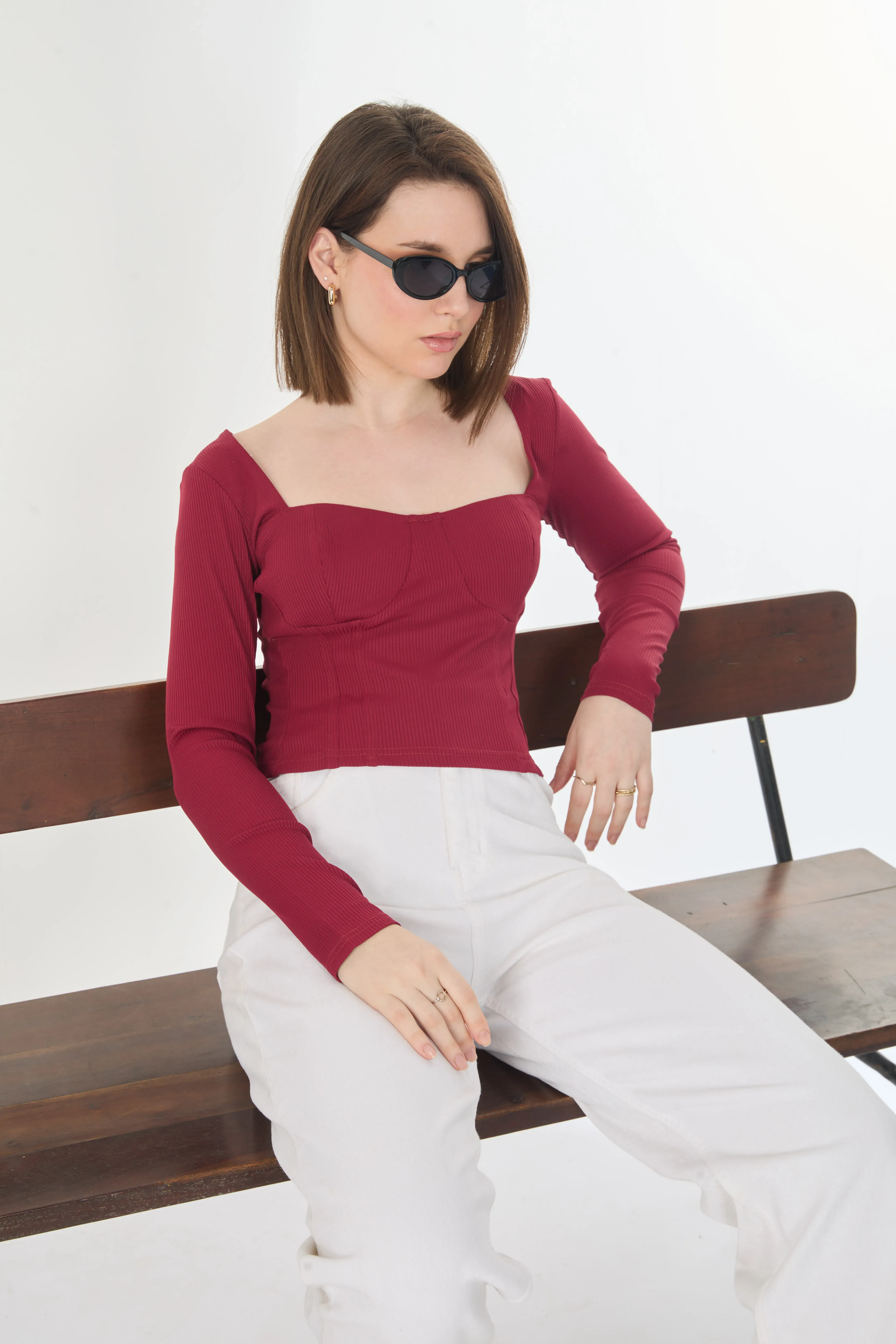 Top Crop Missguided Bordeaux à Nouer - Neuf Avec étiquette Taille 4