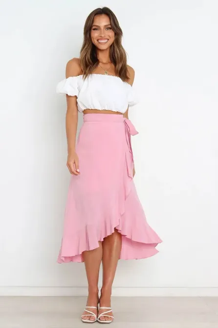 ★CRANK★PADDED WRAP SKIRT_PINK★正規品/韓国直送料込/人気 NM-PRC-138-SKT-24-AUG-7839-