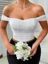 White Solid Off Shoulder Top