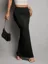 Black Solid Bodycon Skirt