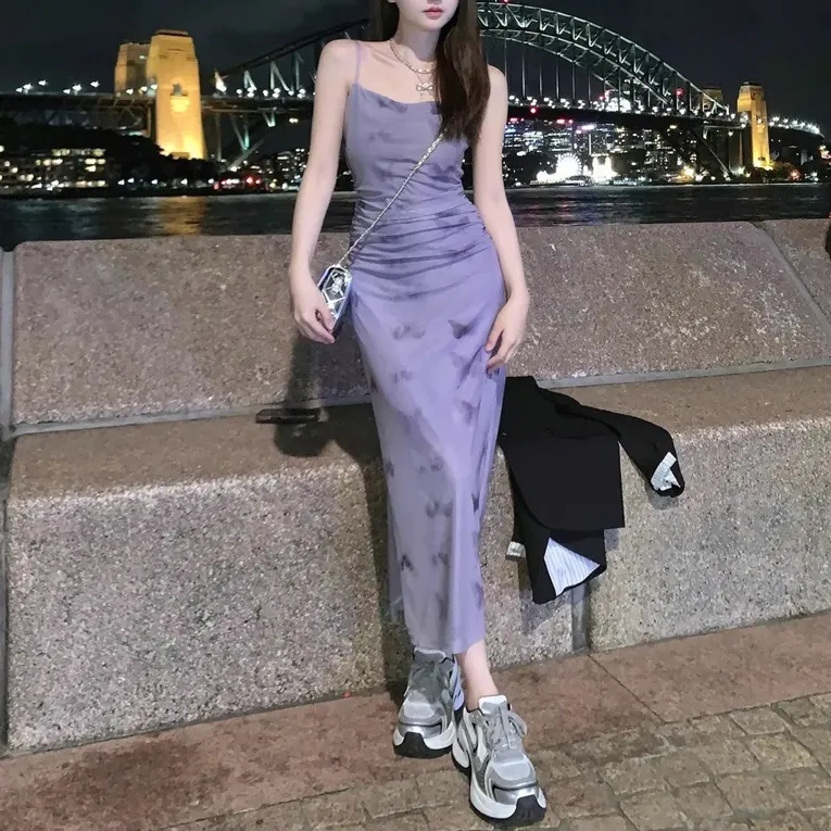 Lavender Conversational Print Mini Dress - Image 1