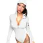 White Solid Hooded Bodysuit
