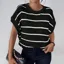 Black Horizontal Stripes Sweater Top