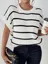 White Horizontal Stripes Sweater Top