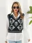 Black Graphic V-Neck Sweater Vest