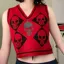 Maroon Graphic V-Neck Sweater Vest