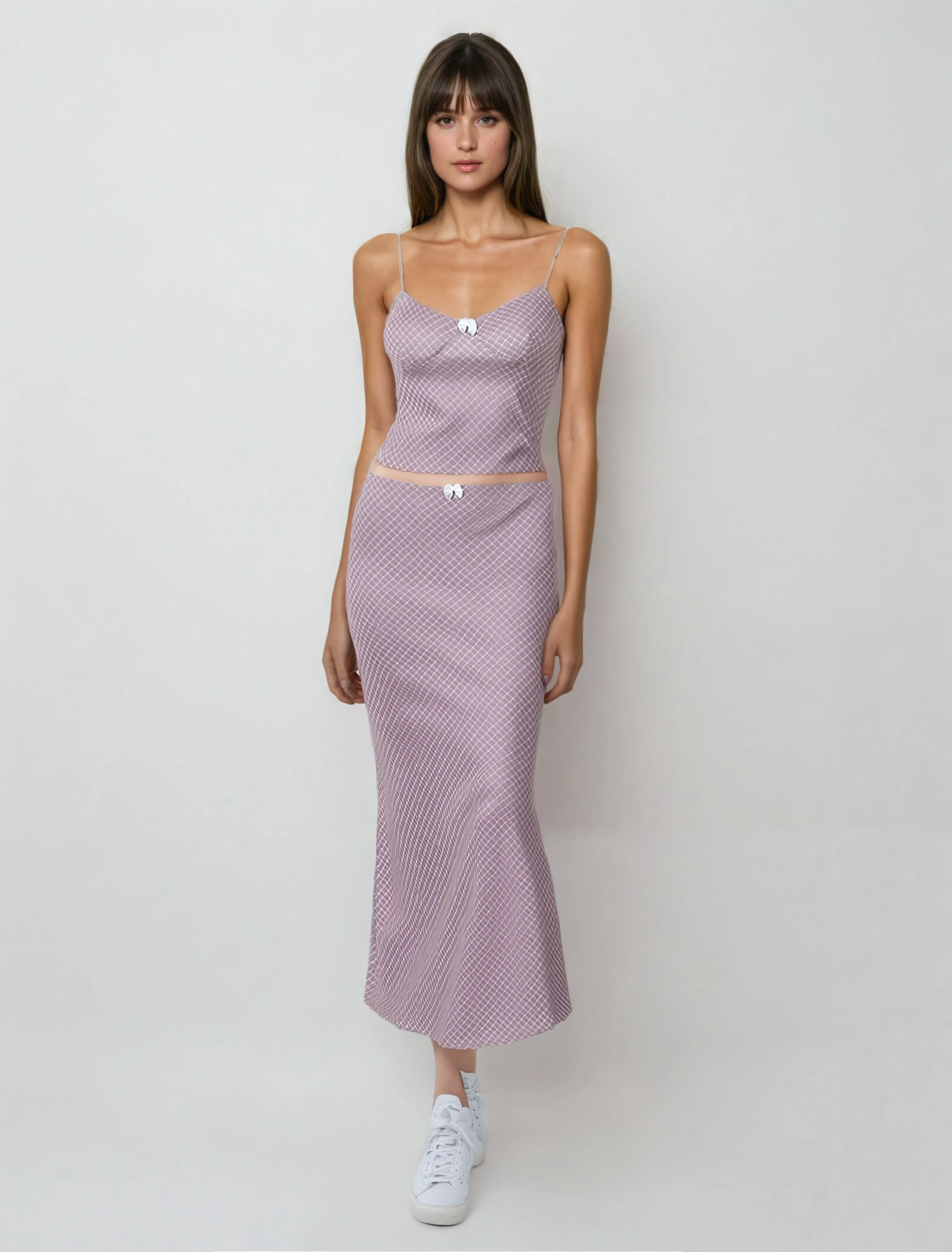 Mauve Bow Detail Co Ord Set - Image 1