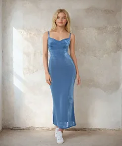 Blue Textured Bodycon Dress