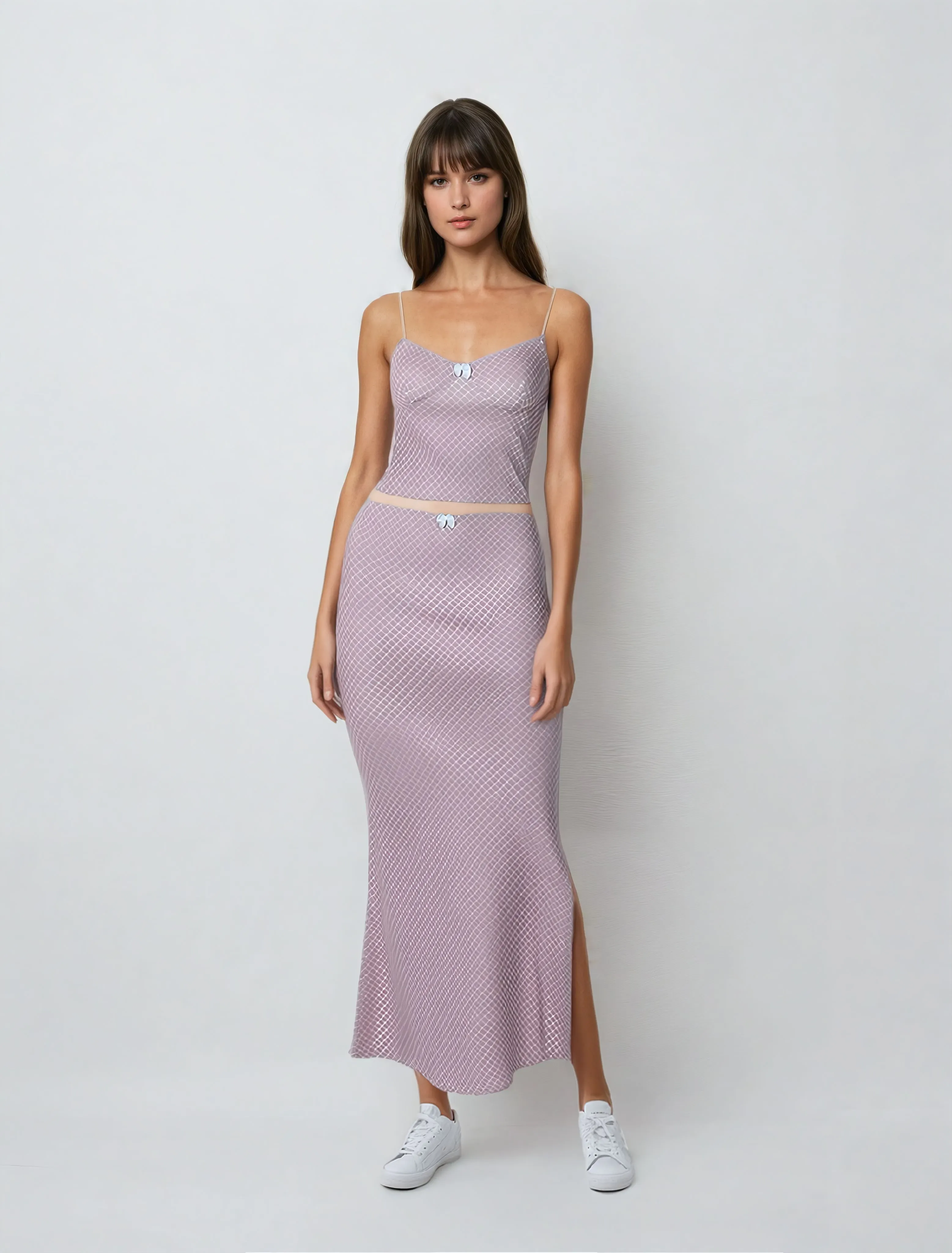 Mauve Bow Detail Co Ord Set - Image 2