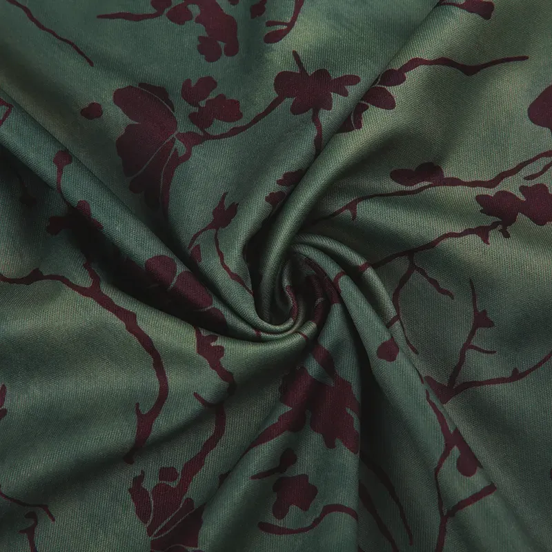 Dark Green Floral Skirt - Image 4