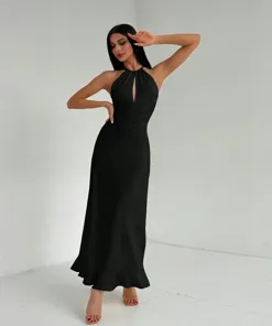 Black Cut Out Detail Maxi Dress