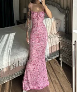 Pink Floral Maxi Dress