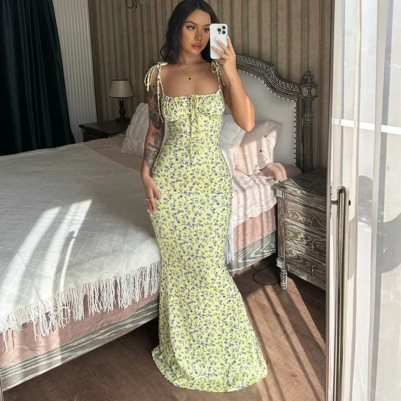 Yellow Floral Maxi Dress - Image 1