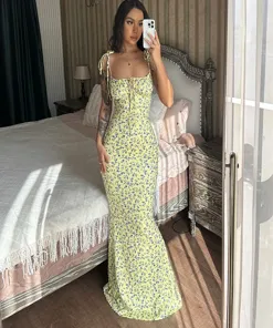 Yellow Floral Maxi Dress