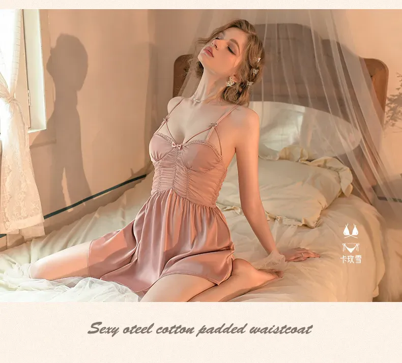 Nude Sweetheart Neck Shirred Babydoll - Image 3