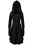 Black Solid Hooded A-Line Dress