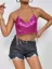 Magenta Metallic Chainmail Crop Top
