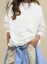 White Solid Oversized Sweatshirt