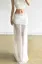 White Solid Semi Sheer Mesh Skirt