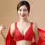Red Lace Half-Coverage non-wired push up Bra