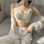 Cream Lace non-wired push up Full-Coverage Bralette