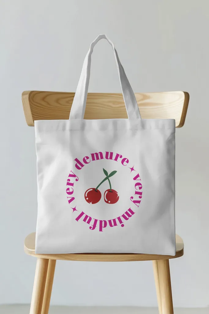 Offwhite Slogan Print Canvas Tote Bag - Image 1
