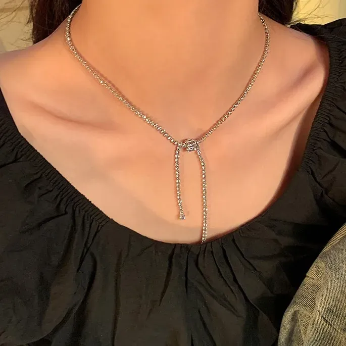 Imitation Rhinestone Lariat Necklace For Sparkling Elegance - Image 1