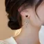 Imitation Fancy Dangling Earrings With Heart-Shaped Design