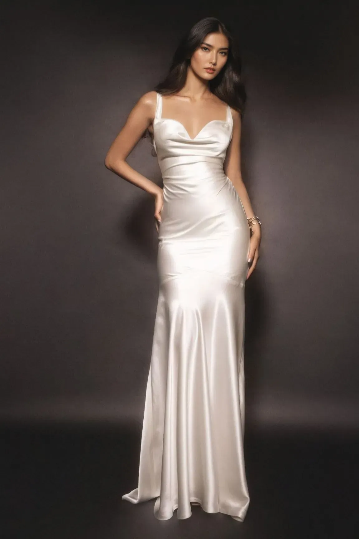 Disha Patani Inspired White Satin Stylised Backless Dress