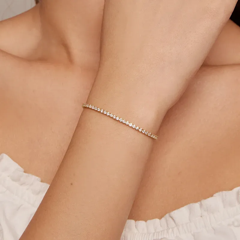 18K Gold-Plated Rhinestone Open Bracelet main image 1