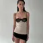 Beige Colorblock Fitted Cami Top