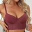 Maroon Solid Sweet Heart back closure Half-Coverage Bralette