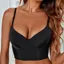 Black Solid Sweet Heart back closure Half-Coverage Bralette