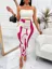 Magenta Abstract Bodycon Skirt
