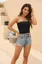 Black Solid Ribbed Tube Top
