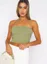 Light Olive Solid Ribbed Tube Top