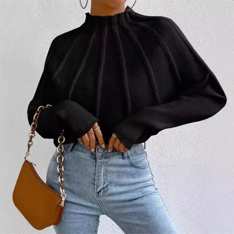 Black Stylised Sweater Top - Image 1