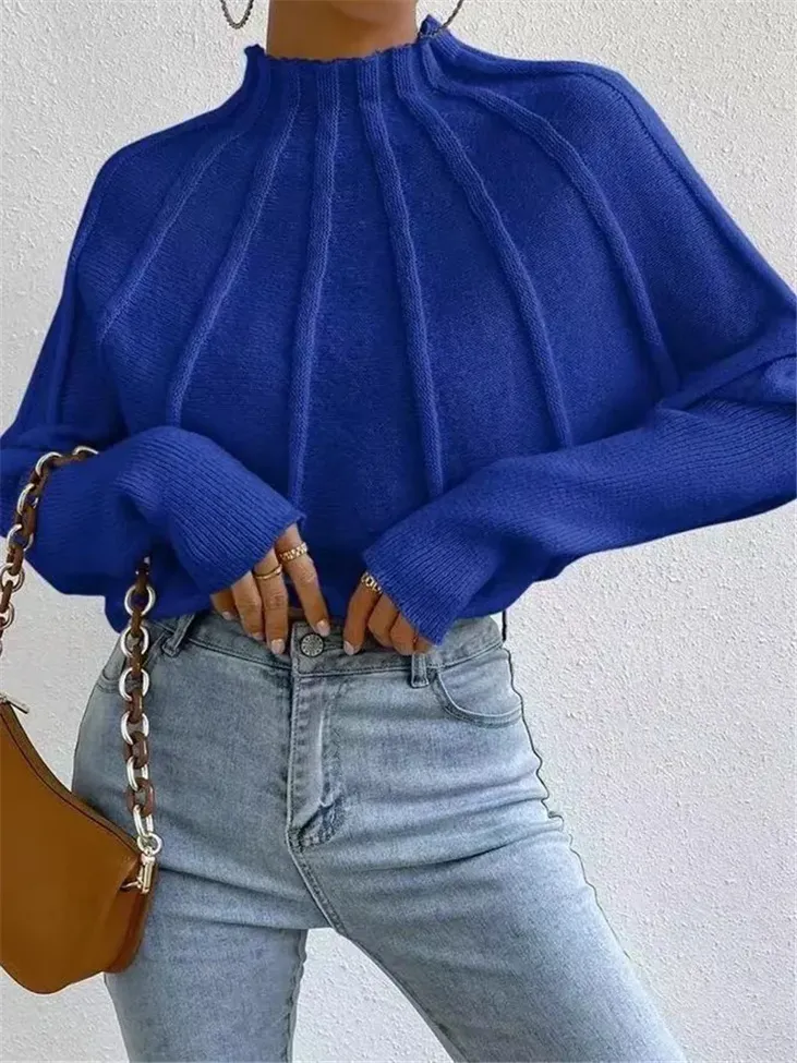 Blue Stylised Sweater Top - Image 1