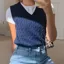 Navy Cable Knit Sweater Vest