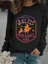 Black Graphic Print Crew Neck Sweatshirt