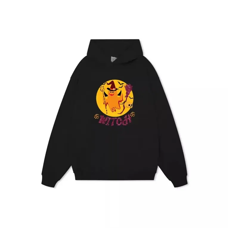 Black Graphic Hooded Sweatshirt - Image 1