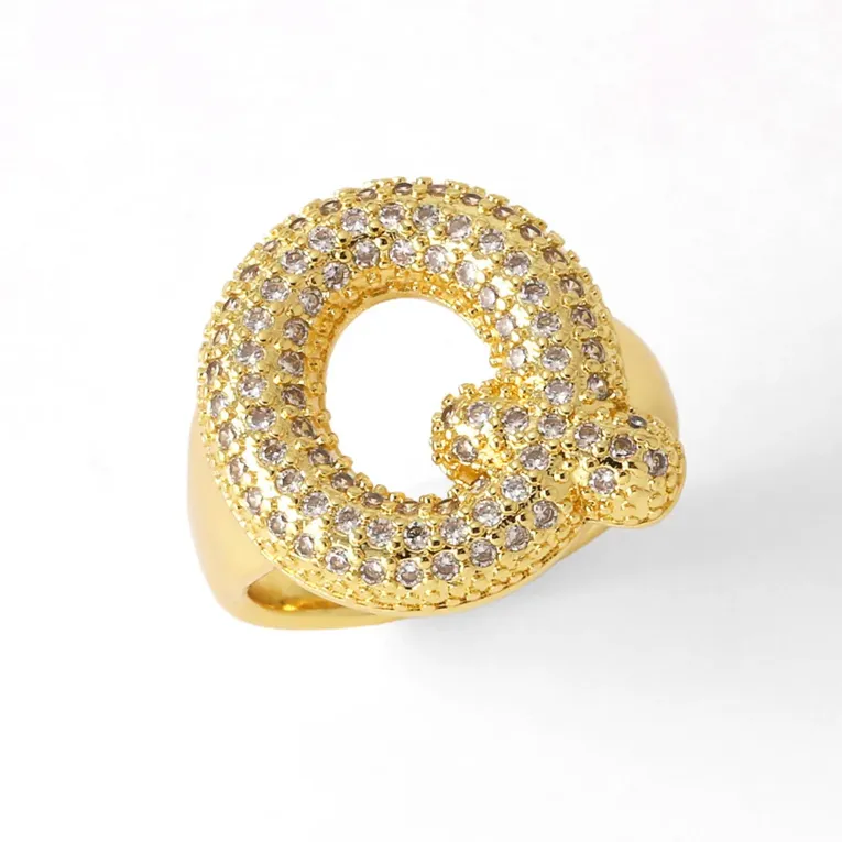 Imitation Gold Letter Cocktail Ring - Image 1
